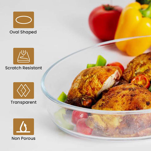 Elite Glass Baking Tray - 1600ml